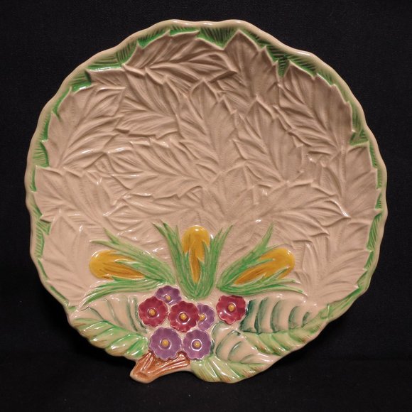 Dish Wade Heath Embossed Leaves Snack Candy Plate Vintage Earthenware England - Picture 1 of 4